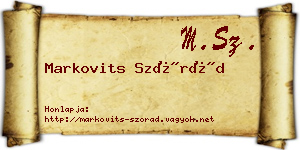 Markovits Szórád névjegykártya