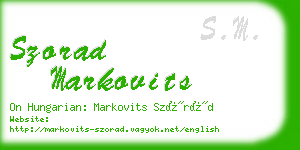 szorad markovits business card